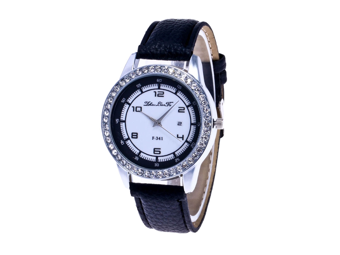 Relógio feminino Zhoulianfa Fashion de quartzo com pulseira de metal ajustável (preto)