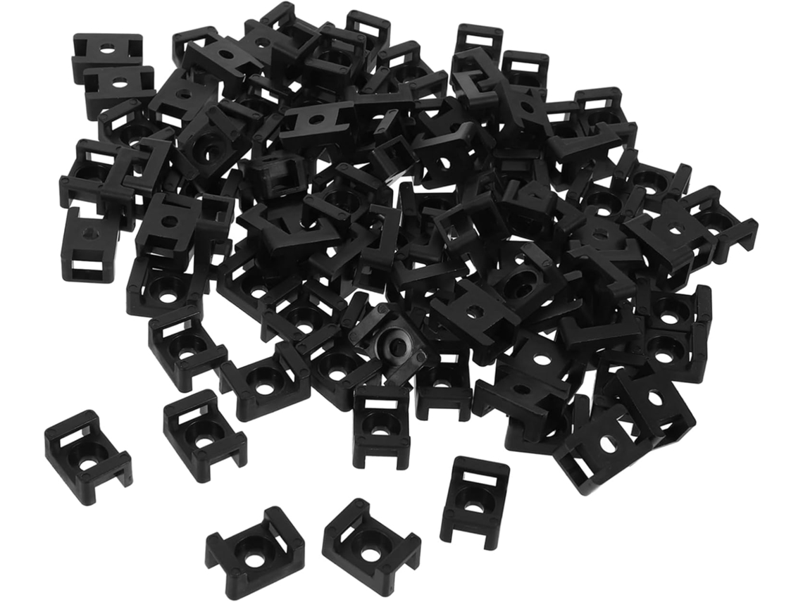 Conjunto De 100 Presilhas De Cabo Em Abs Preto, Compatíveis Com Abraçadeiras, Fáceis De Colocar E Remover.