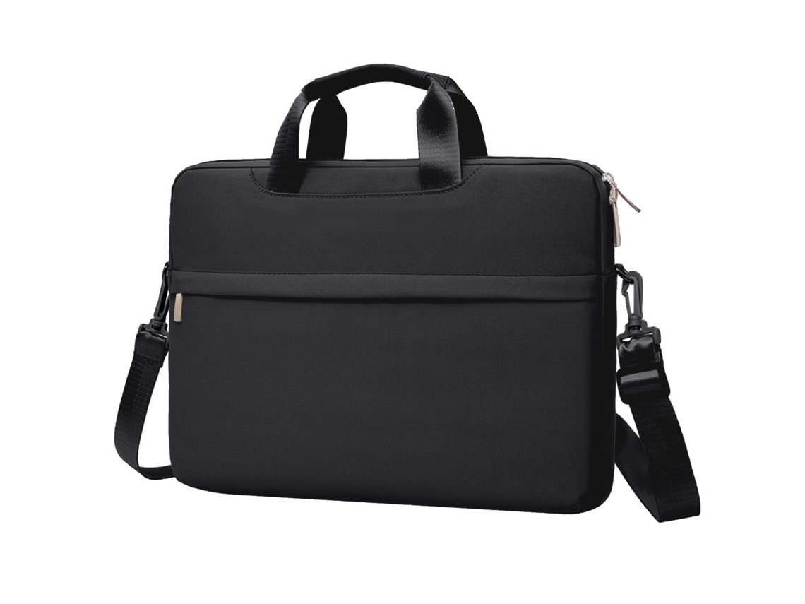 Bolsa Para Computador Portátil 14 Polegadas Impermeável Com Interior Macio E Bolso Auxiliar Preto, Com Acabamento Resistente Elysve