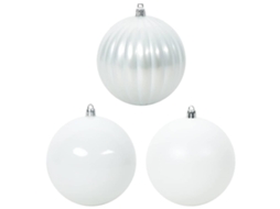 Conjunto 4 Bolas De Natal Vidaxl Branco Plástico (ø 20 Cm)