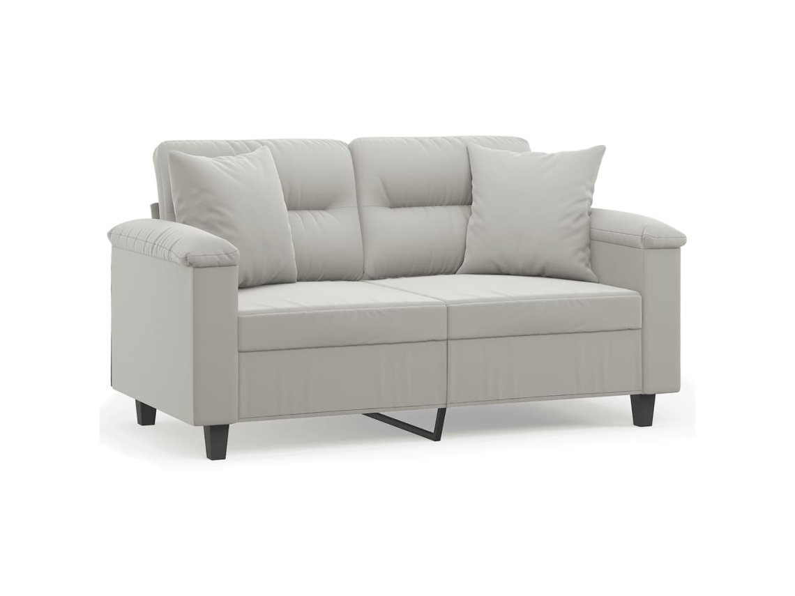 Sofá De 2 Lugares Vidaxl Cinzeto Microfibra (150 X 77 X 80 Cm)