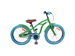 Vidaxl Bicicleta Infantil 18 Polegadas Para 5-7 Anos Verde