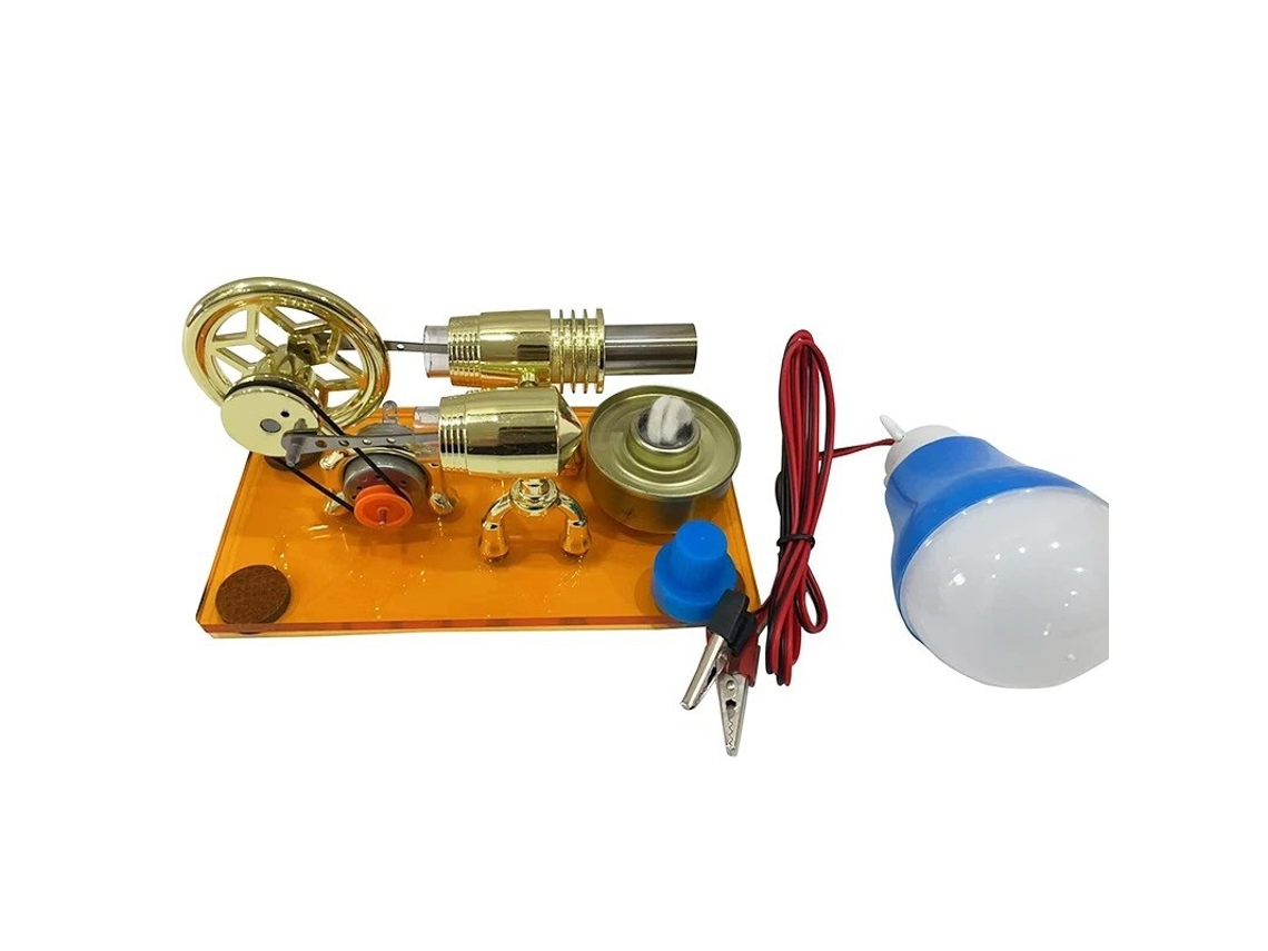 Modelo De Motor Stirling Com Gerador E Lâmpada (cor Aleatória)