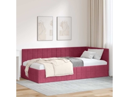 Vidaxl Estrutura De Cama De Canto Vinho Vermelho 90 Cm X 200 Cm Veludo