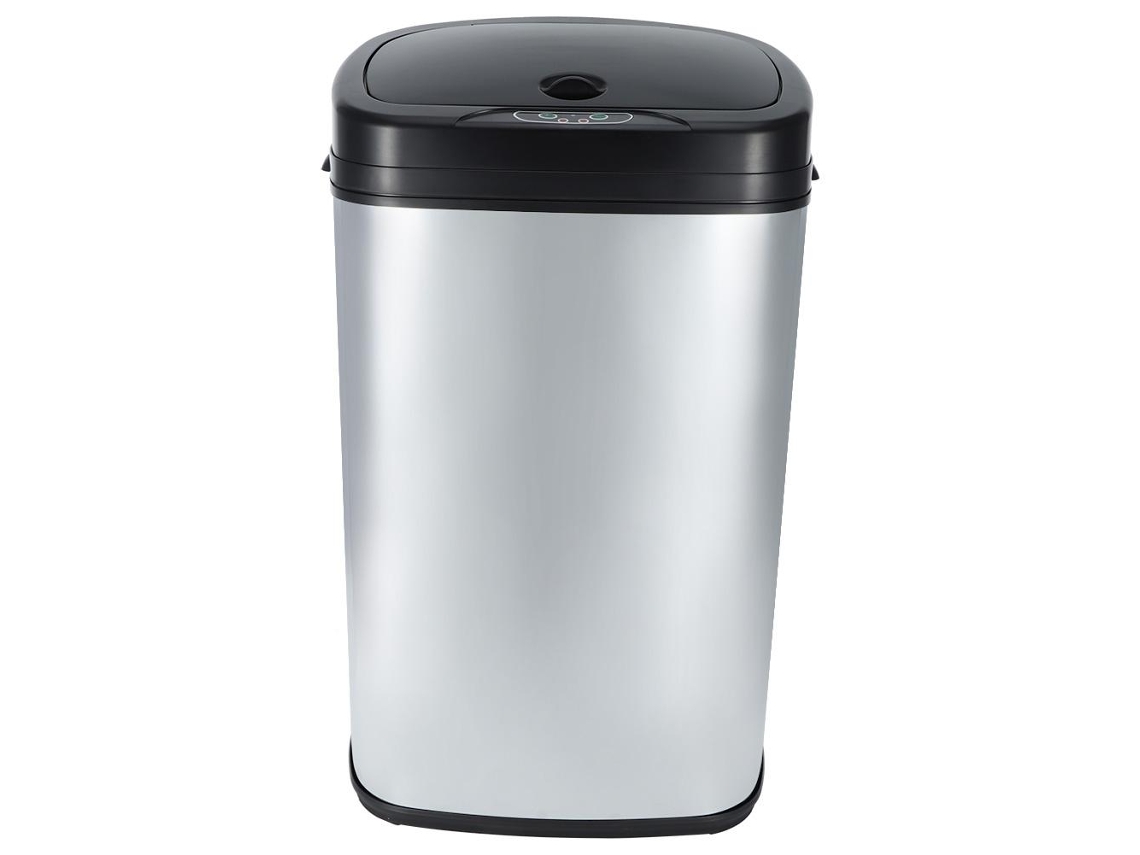 50l Cozinha Automática Aço Prata Quadrado Sensor Lixo Resíduos Lixeira Lixeira