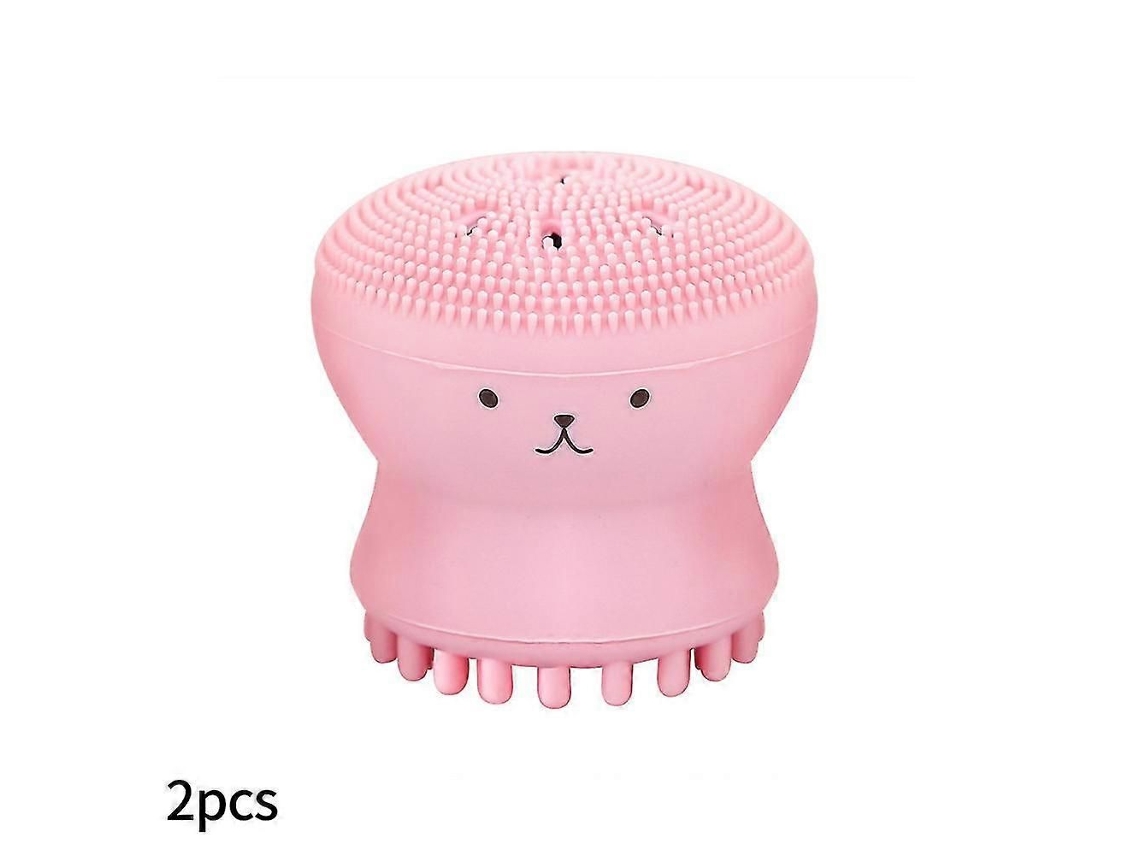 Conjunto de 2 Escovas Limpeza Facial Silicone em Formato Polvo, Massageadoras e Esfoliantes Faciais. GOKOCO