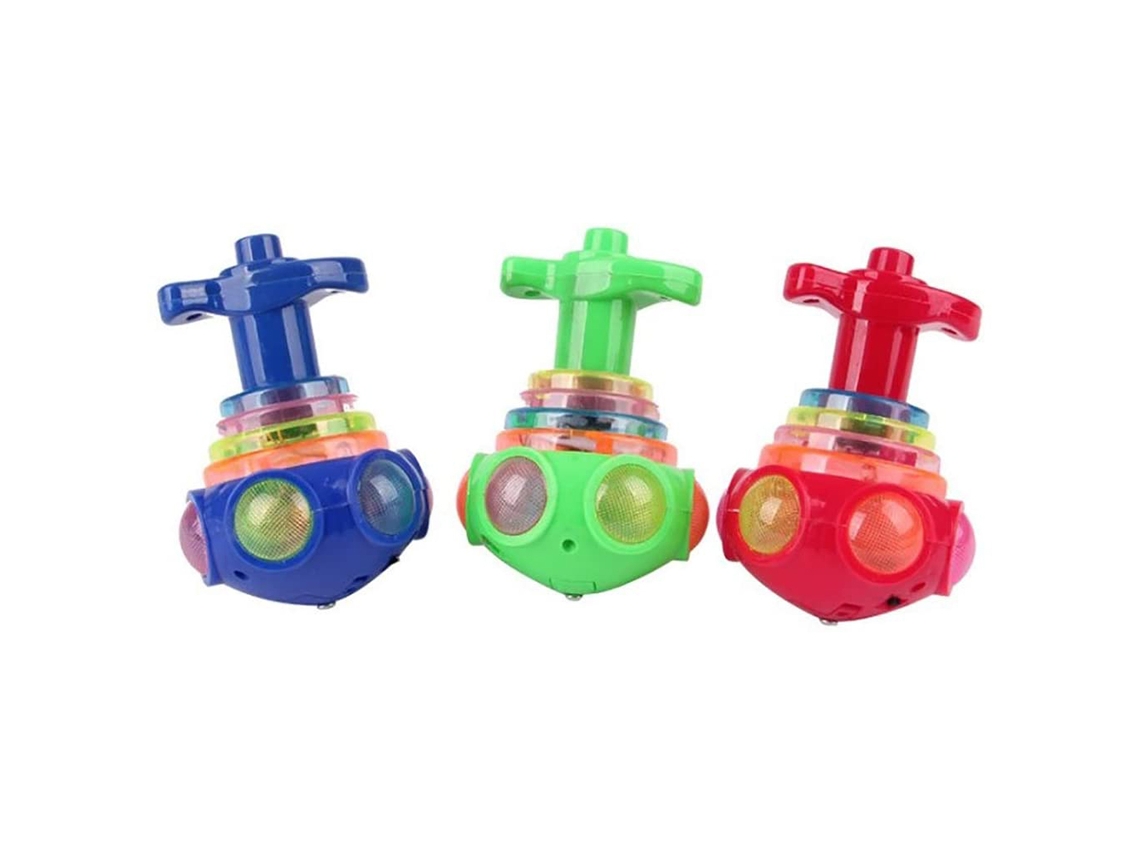 Ats 3 Peças Trompos Giratórios com Luz e Música Cor Aleatória Brinquedo Presente para Crianças Meninos Meninas