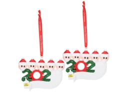 Adorno Natal 2020 Personalizado Capa Rosto Suspenso Presente Familiar 2 Unidades