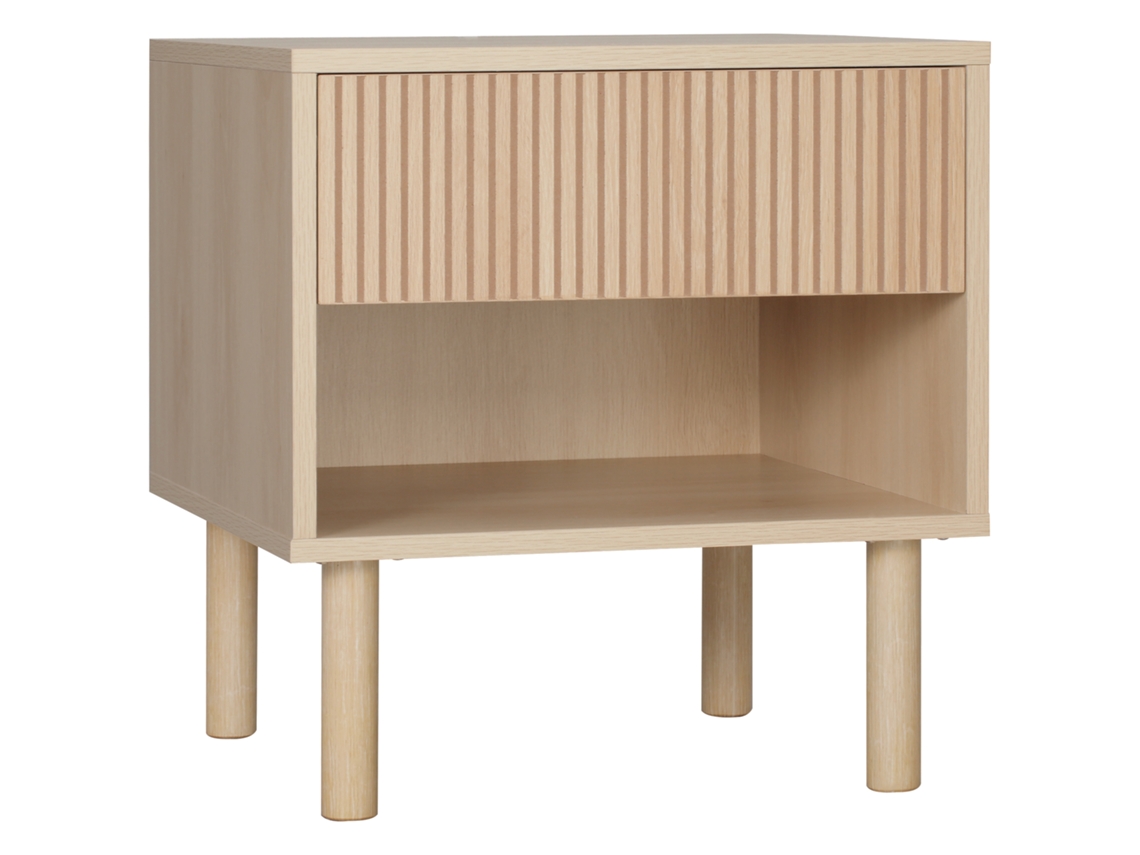 Mesa de Cabeceira com Gaveta e Prateleira Aberta Estilo Moderno para Quarto 47x47x50 Cm Madeira Ge