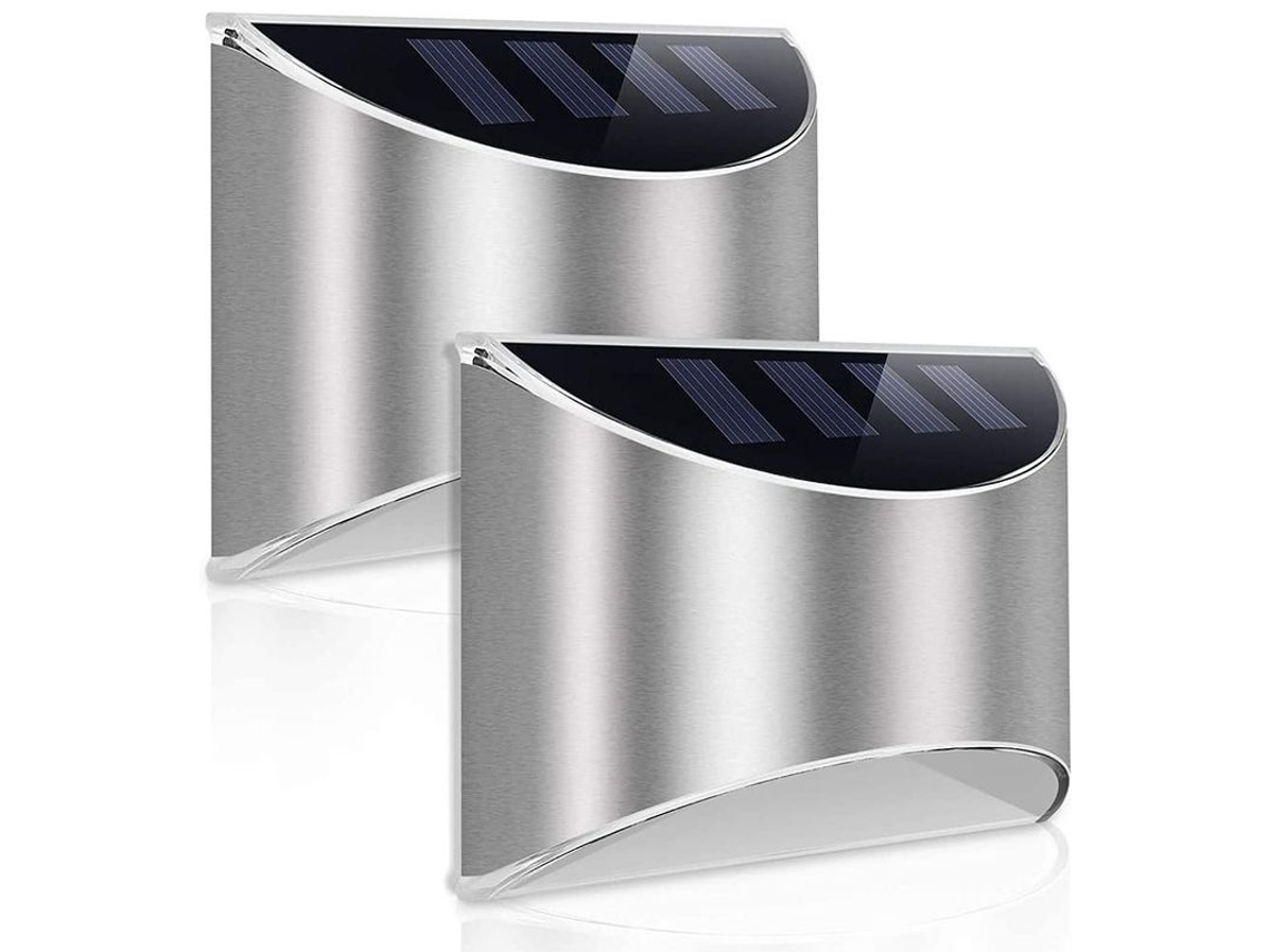 Luzes Solares Jardim Exterior Led Impermeáveis Pacote De 2 Luz Branca Fria