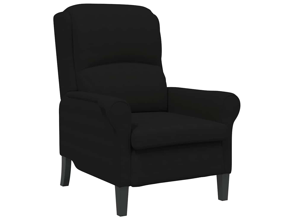 Conjunto 1 Cadeira De Sala De Estar Vidaxl Preto Microfibra (76 X 94 X 102 Cm)