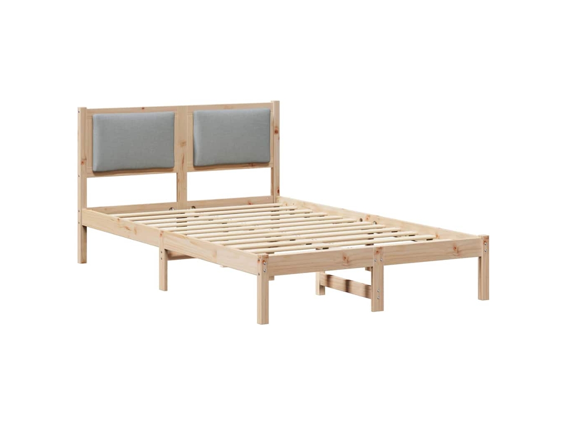 Estrutura de Cama com Cabeceira Cinzento Claro 120x190 cm MAISON EXCLUSIVE