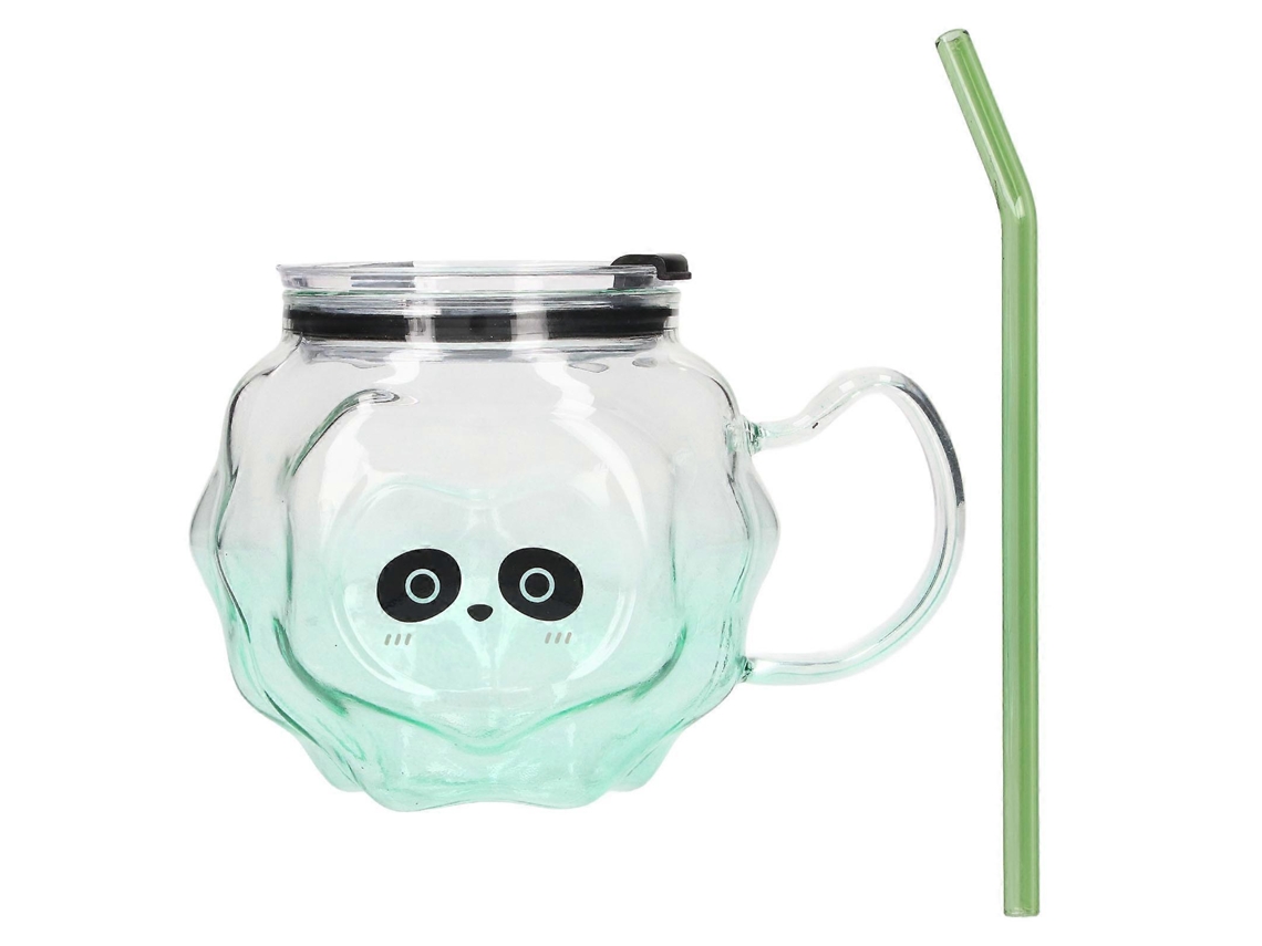 Copo De Leite 500ml Com Desenhos Animados, Construção Resistente, Café Alça Canudo Vidro, Compatível Casa, Escritório E Escola. Pa Aquaforge