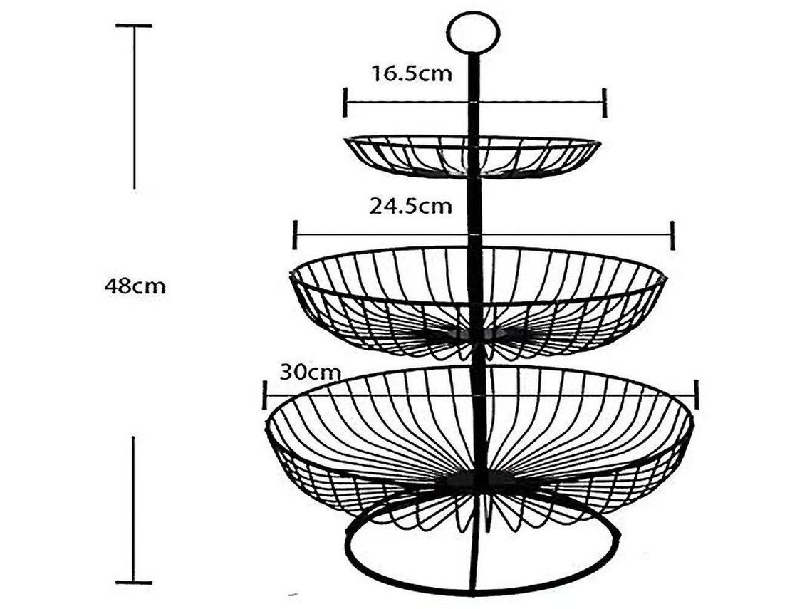 Prateleira de frutas Nova Line, 3 camadas, metal, para cozinha, decoração, armazenamento S/MARCA