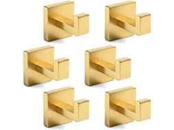 Conjunto De 6 Ganchos Para Toalha Dourados Escovados Banheiro, Gancho Para Toalha Dourado De 5cm 2 Polegadas, Cabides De