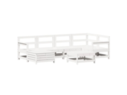 Conjunto de 7 Sofás para Jardim Pinho Maciço Branco MAISON EXCLUSIVE (90x200 cm)