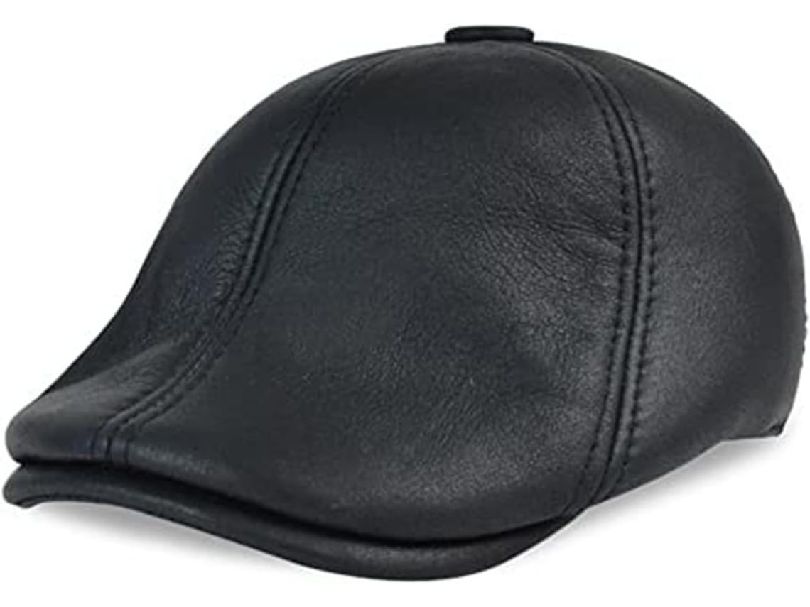 Casquette en Cuir Véritable Homens SFUSHOS