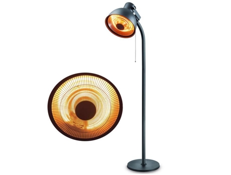 Guarda-Sol Elétrico Aquecido Arko Parabola Preto Altura 2,15M Inclinável e Giratório 2000W KEMPER