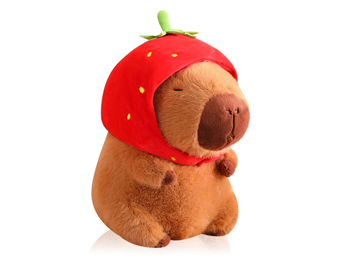 Peluche Capivara Com Chapéu De Morango, Macio, Presente