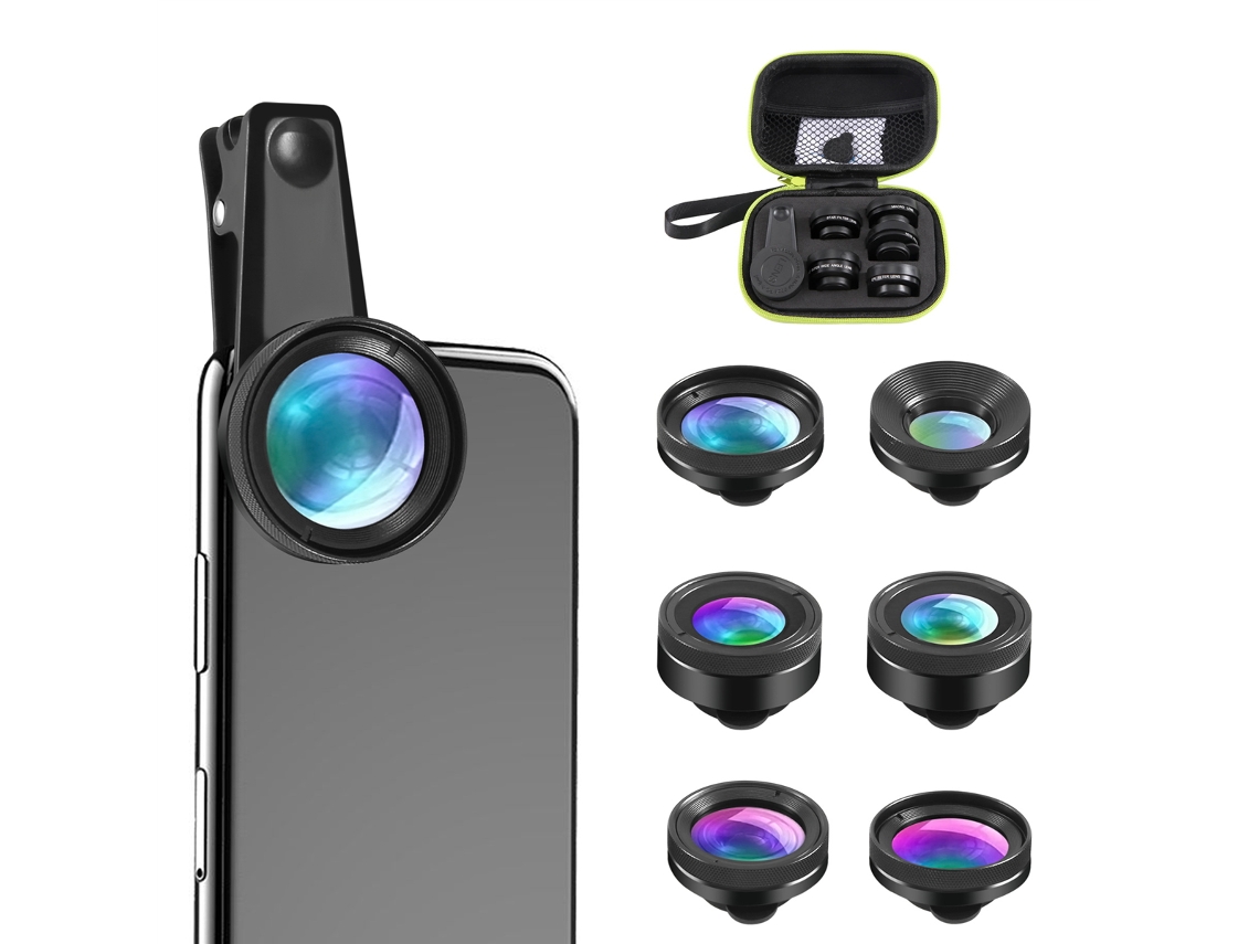 Kit De Lentes 6 Em 1 Para Câmeras, Compatível Com Lentes Para Iphone, Incluindo Lentes Grande-angulares, Olho De Peixe E Filtros Cpl.
