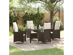 Vidaxl Conjunto De Jantar Para Jardim 5 Unid. Castanho Vime Pe