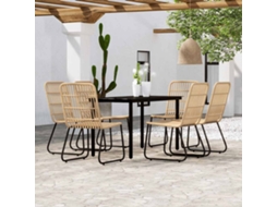 Vidaxl 7 Pcs Conjunto De Jantar Para Jardim Cor De Carvalho