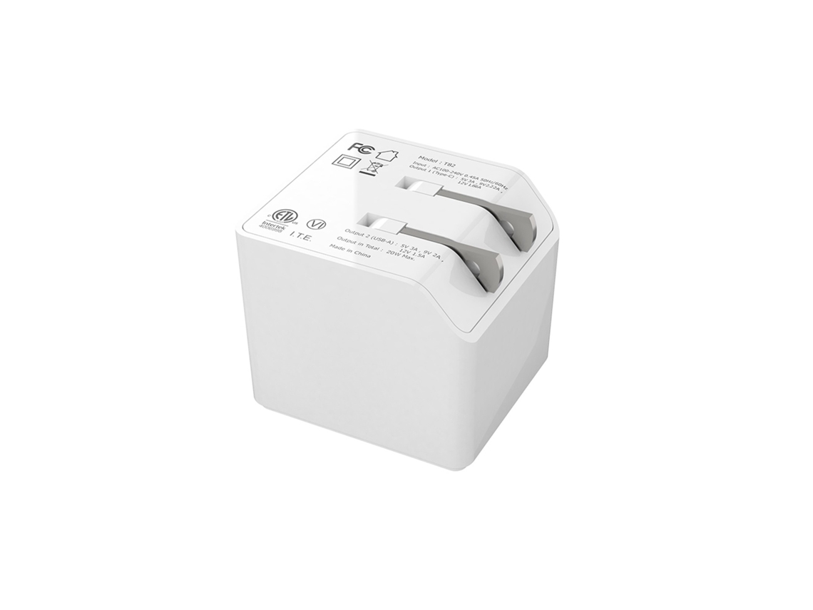 Carregador Parede Usb Dobrável Alimentação Qc Pd Branco