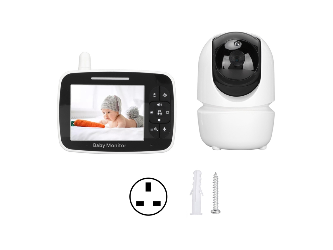 Monitor para bebês de 3,5 polegadas com monitoramento multiângulo e visão noturna para casa com luz dourada