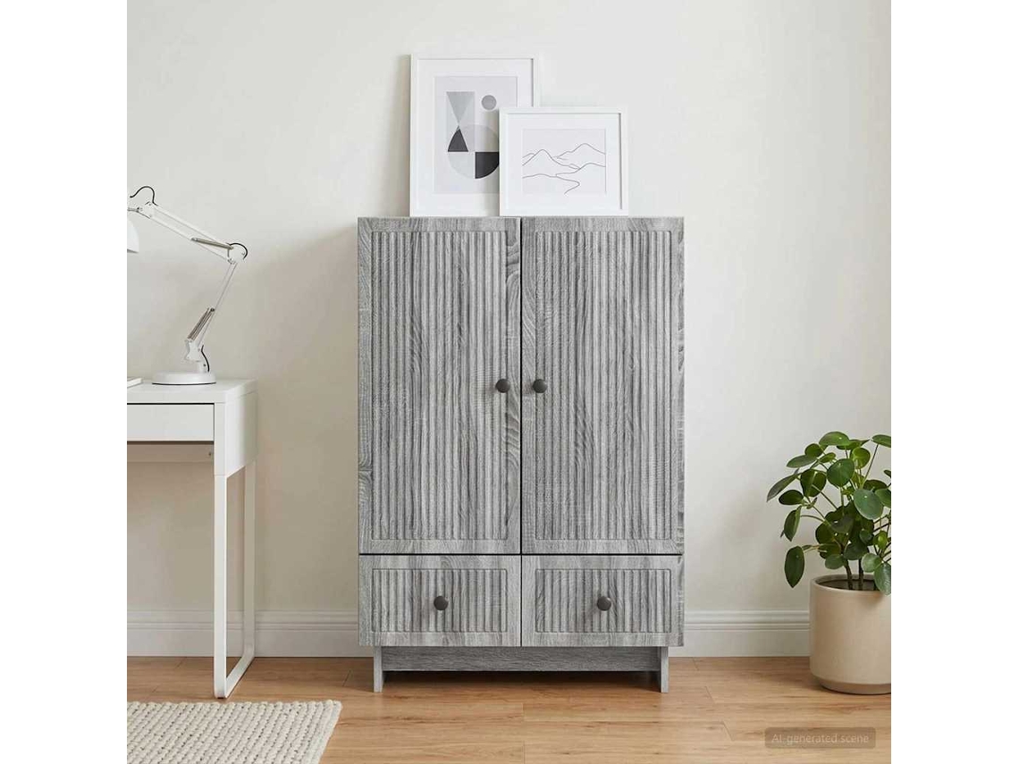 Vidaxl Buffet Sonoma Cinza 66 X 34,5 X 95 Cm Madeira Engenheirada