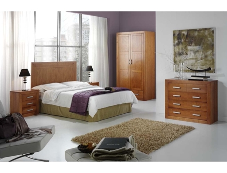 Cama com Cabeceira Medidas Cereja MOBLIT Castanho (110x160X2)