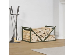 Vidaxl Suporte Para Lenha Aço Laminado A Frio Verde Azeitona