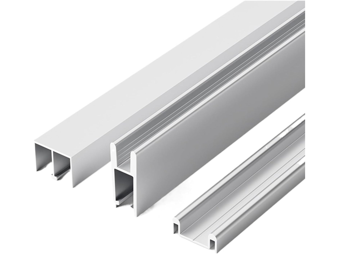Trilho Deslizante De Três Peças Para Porta Vidro 5a 8mm, Ideal Para Armários E Estantes Prateado, 20cm