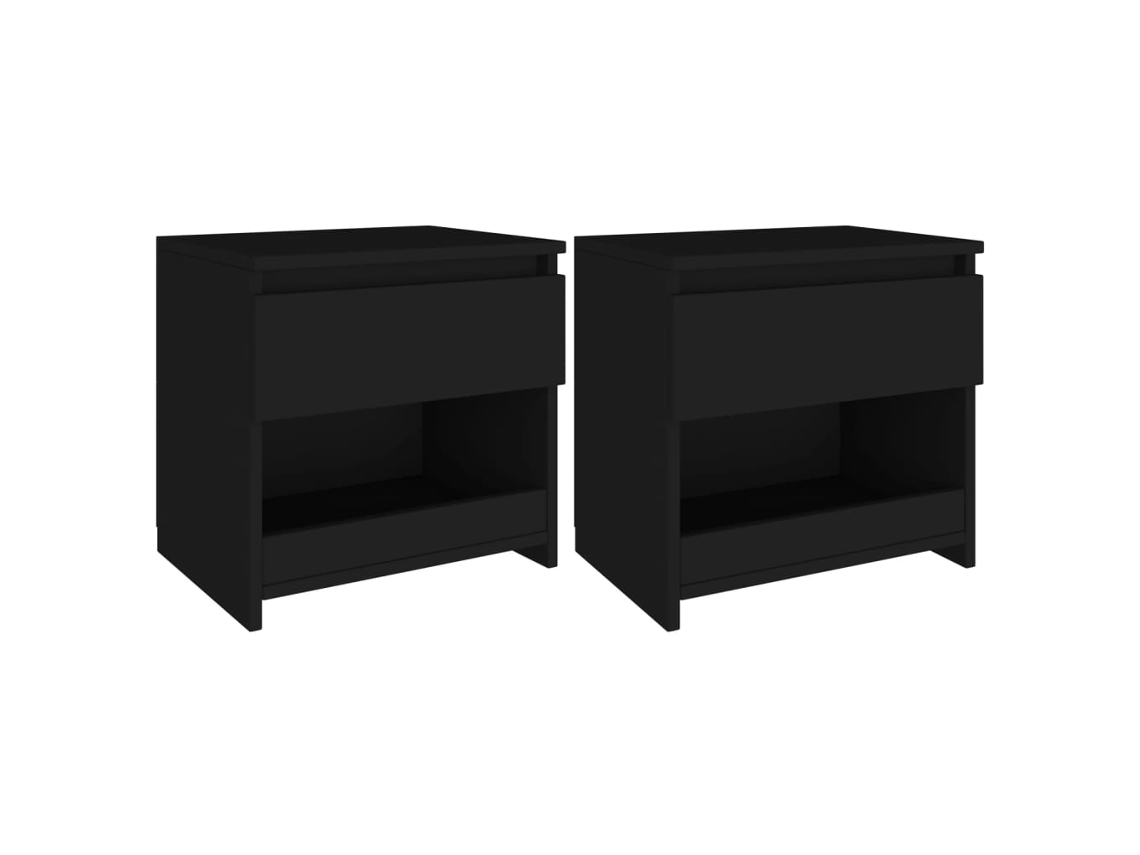 Bedside Cabinet,bedside Cabinets Vidaxl Preto Madeira Processada (n/a)