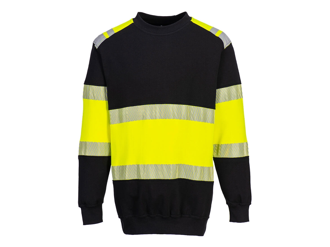 Moletom Pw3 Fr Modaflame De Alta Visibilidade Classe 1 / Amarelo Preto / M Portwest