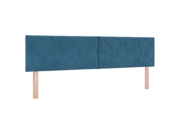 Conjunto 1 Cabeceira Estofada Vidaxl Azul Veludo (180 Cm)