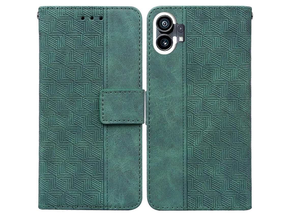 Capa De Celular Flip Em Couro Com Relevo Geométrico Para Celular For Nothing Phone 1