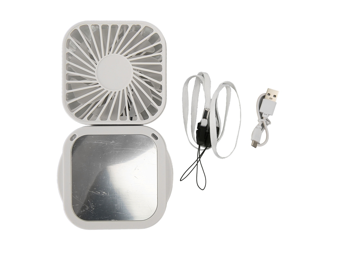 Mini Fan Rechargeable Handheld Adjustable Portable With Mirror