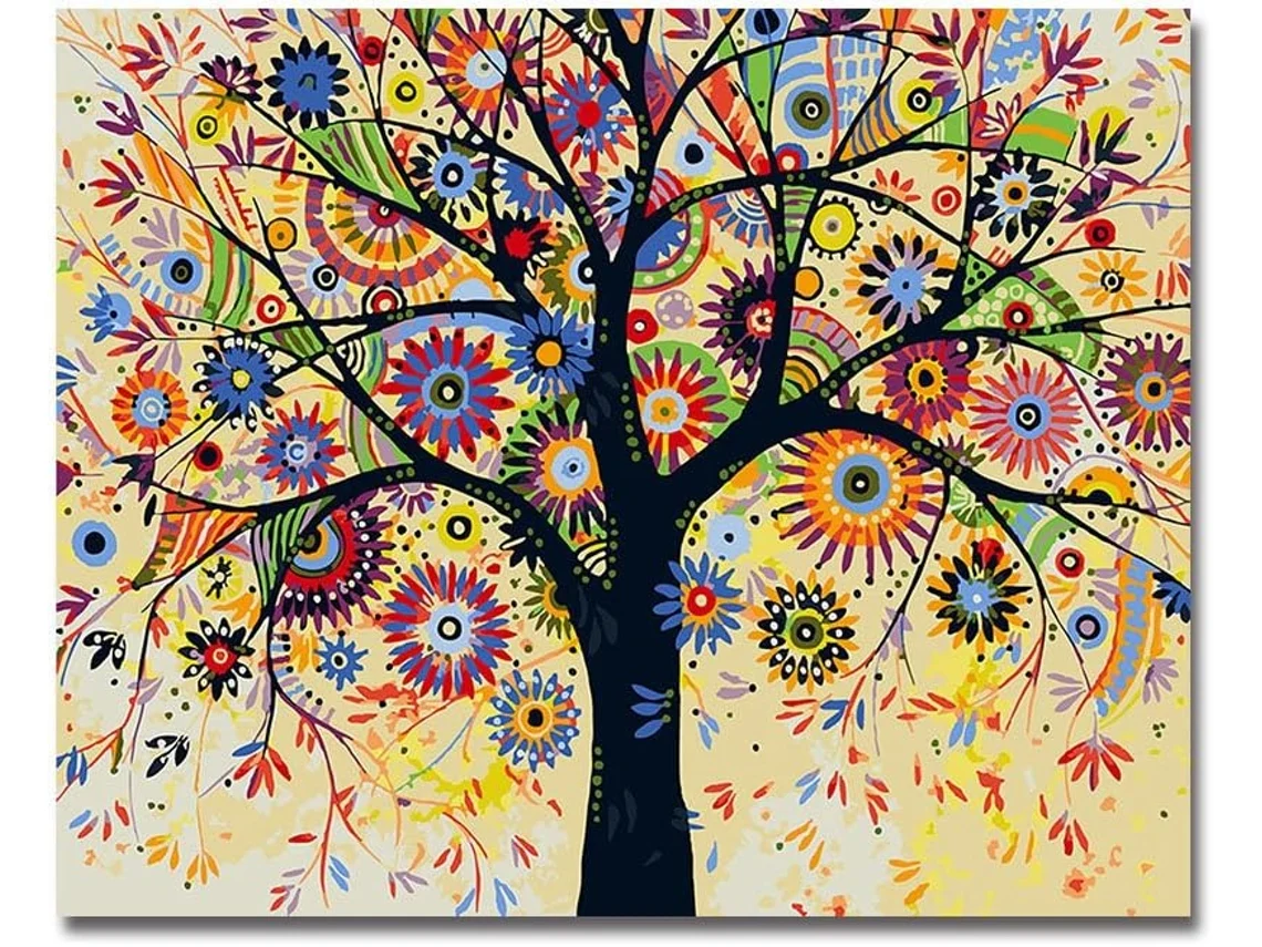 KOFIHETY Kit De Pintura A Óleo Diy Love Tree, Decoração Multifuncional Para Sua Casa, Experiência De Pintura Por Números Para Crianças E Adultos, Kits De Pintu