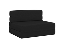 Sofá Cama Dobrável Preto 70 X 72 X 60 Cm Tecido SYFAX