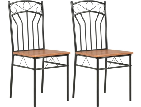 Conjunto 2 Cadeiras de Refeição  281399 Mdf Castanho