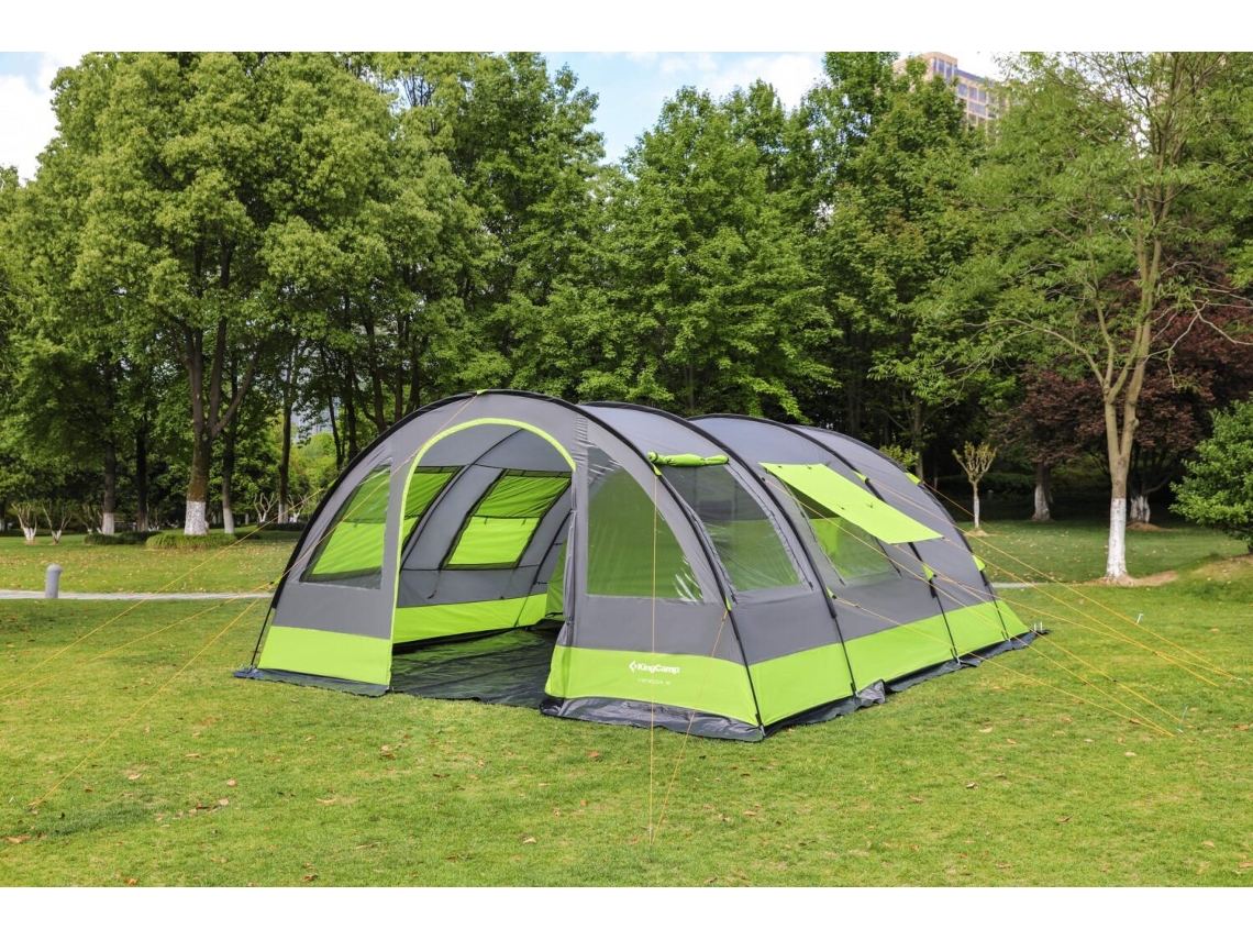 Tent de Acampamento em Família de 6 Spach Espaçoso e Confortável 525 X 410 X 200 Cm Cor Neutra TRENDYFLAIR