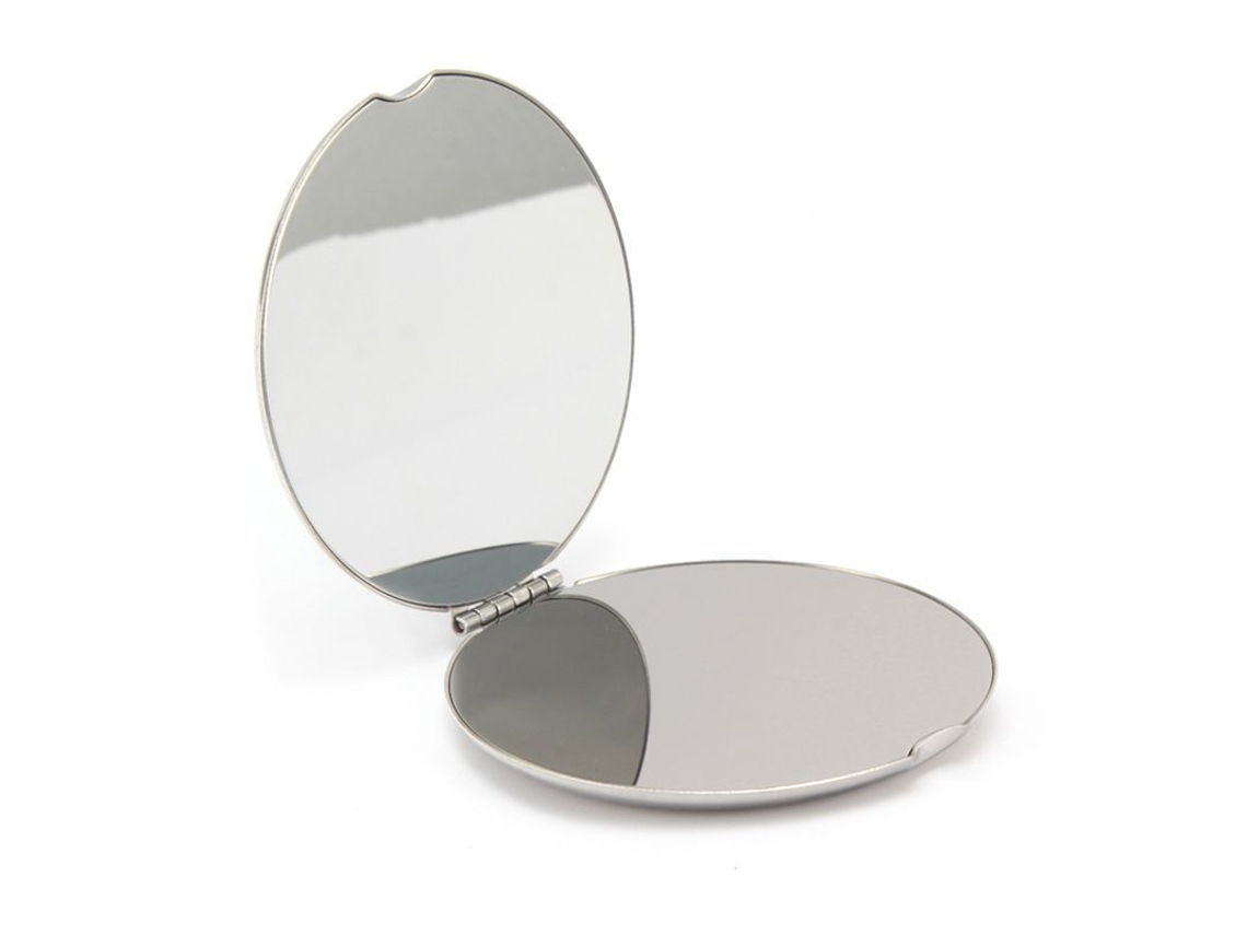 Espejo de Maquillaje Portátil de Acero Inoxidable 6.5x6.5cm para Bolsillo