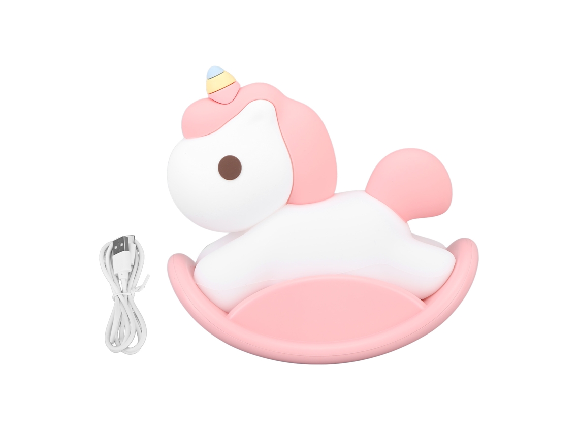 Lanterninha de Noite Silicone para Crianças LED Carregável com Timer Rosa