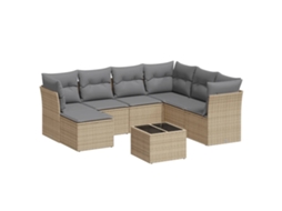 Garden Sofa Set, Garden Sofa Sets Vidaxl Bege Rattan / Vime (n/a)