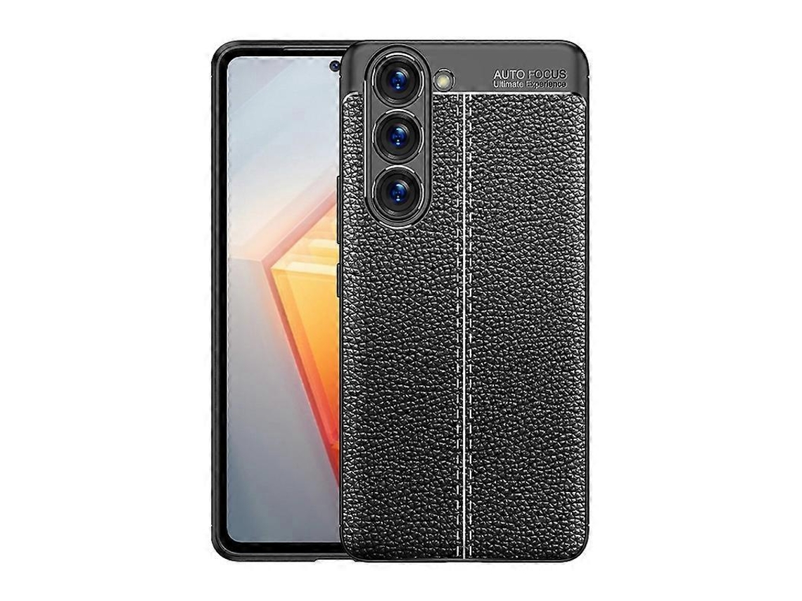 Capa De Celular Em Tpu Resistente A Impactos Com Textura De Lichia Para Samsung Galaxy S23+ 5g