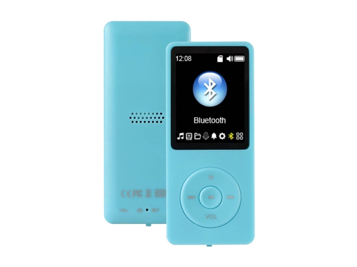 Leitor Mp3 Lurelia Ultrafino Com Ecrã Lcd 1,8'', Cartão 32gb Incluído, Azul
