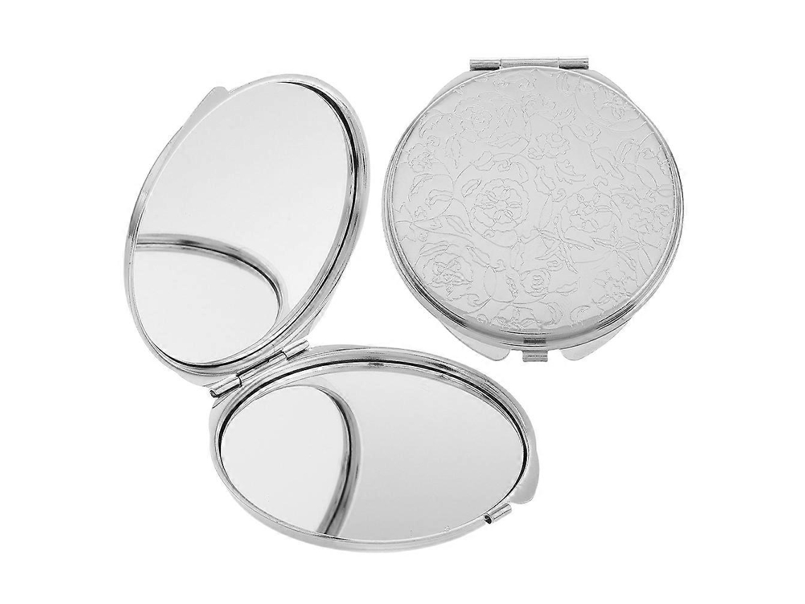 Espelho de Mão Pequeno Estilo Retrô em Metal, Compacto, para Viagens, Conjunto com 2 Peças AQUAFORGE