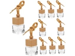 Frascos de vidro recarregáveis de 8ml para óleos essenciais com 10 cordões para pendurar.