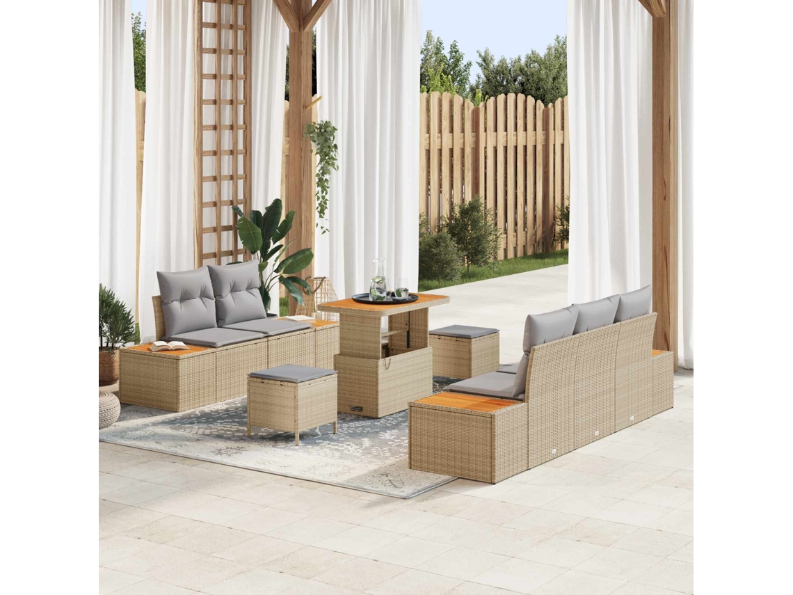 Vidaxl Conjunto De Sofá De Jardim 8 Unid. 7-número De Lugares