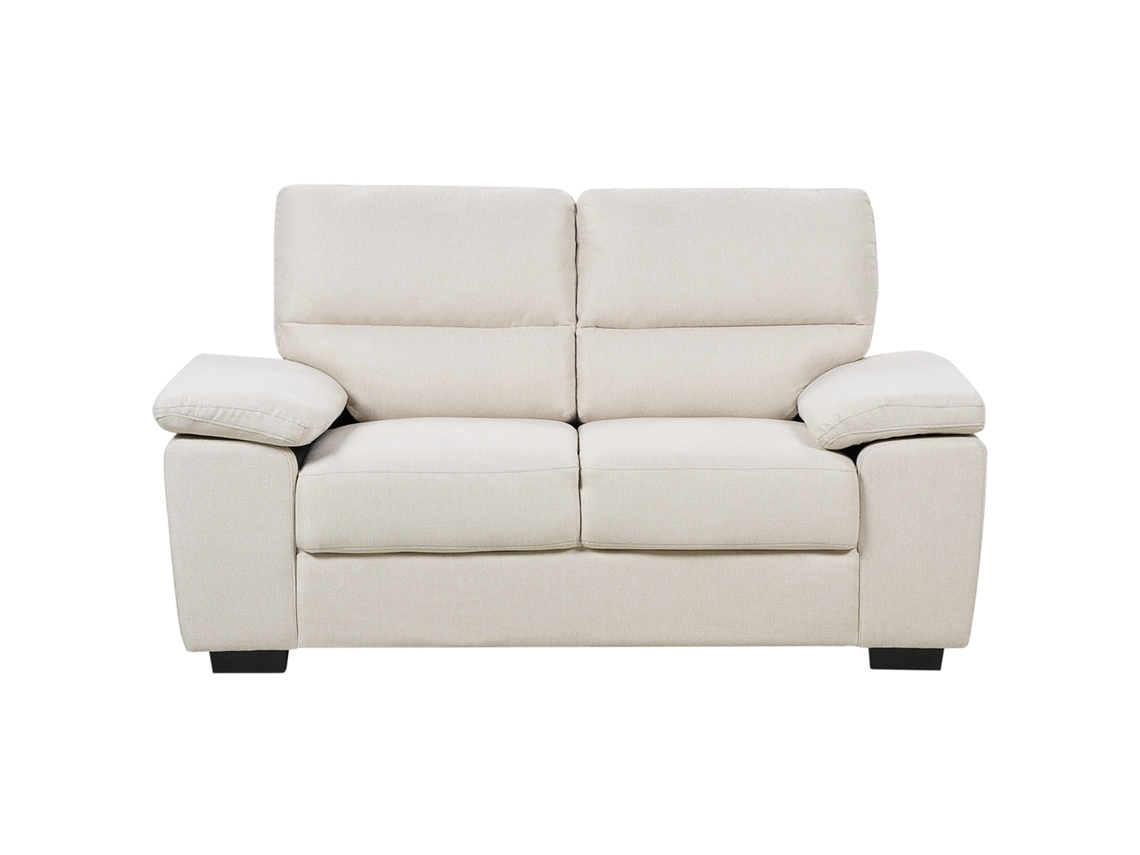 Sofá de 2 Lugares BELIANI Vogar de Tecido Creme Claro 156x74x90